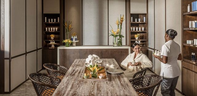 Tea served in the relaxation room at CHI, The Spa, Shangri-La Colombo